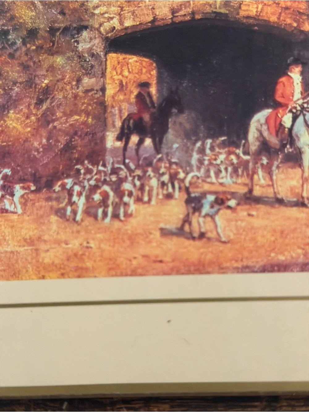 Vintage Equestrian Horse Foxhunt Scene British Cork Placemat set 6